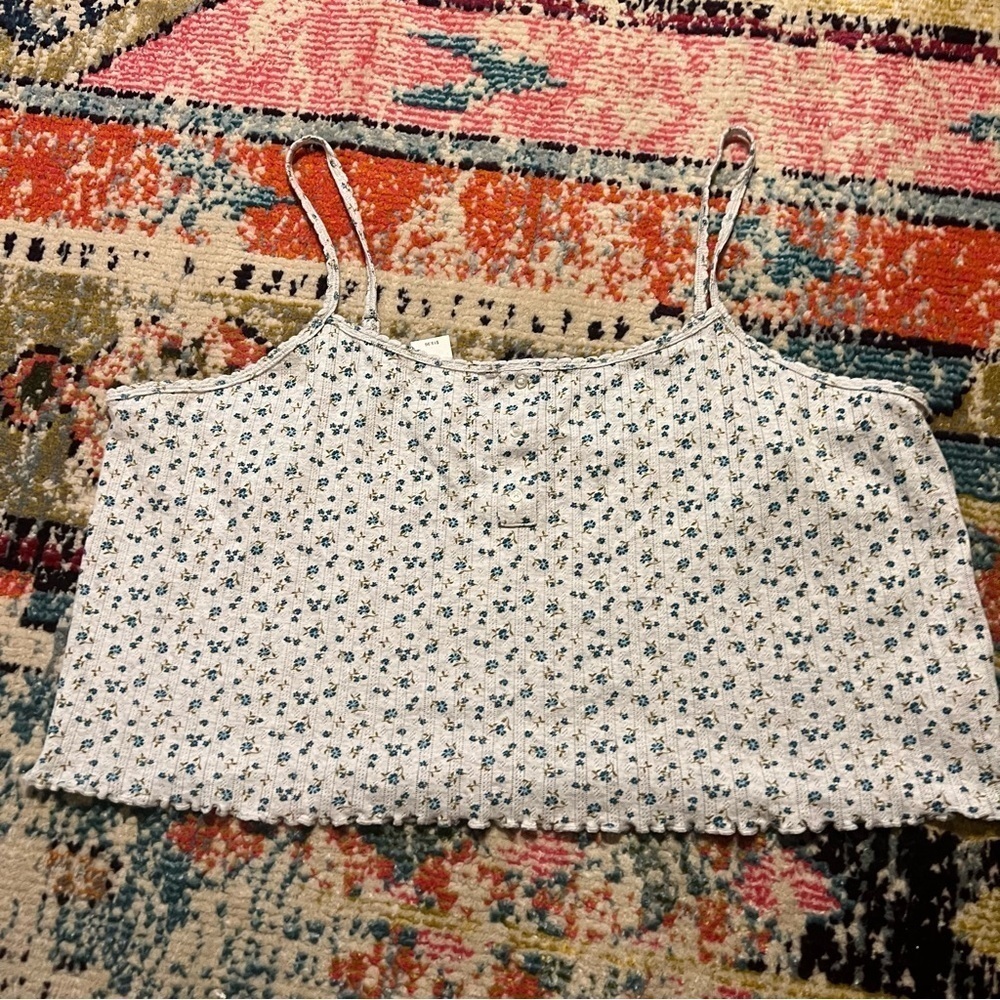 Old navy floral crop top grey womens size XXL NWT